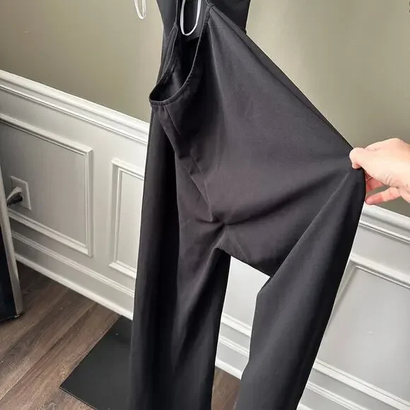 Lulus Thinking Out Loud Black Backless Jumpsuit Large Womens - Picture 4 of 6